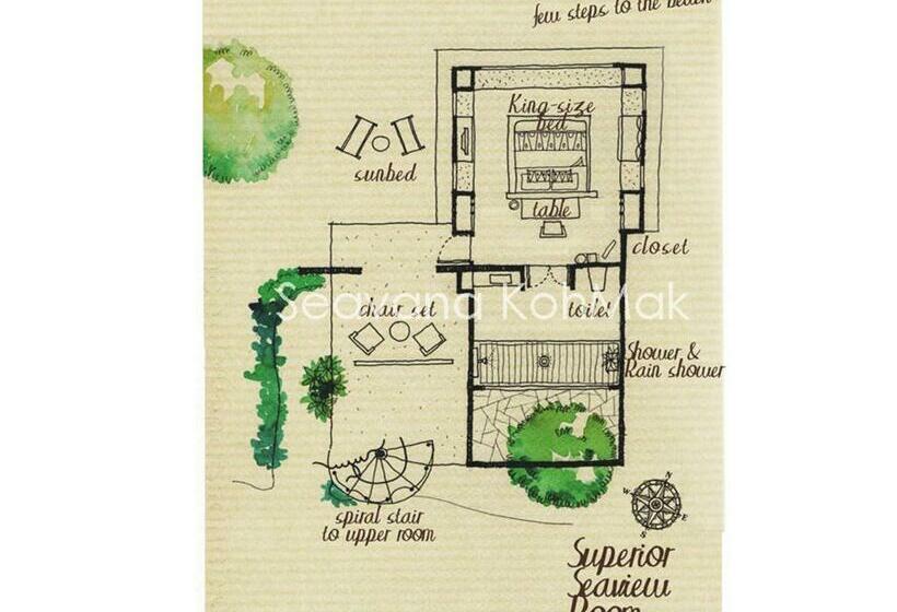 수피리어 룸 바다 전망, Seavana Koh Mak Beach Resort