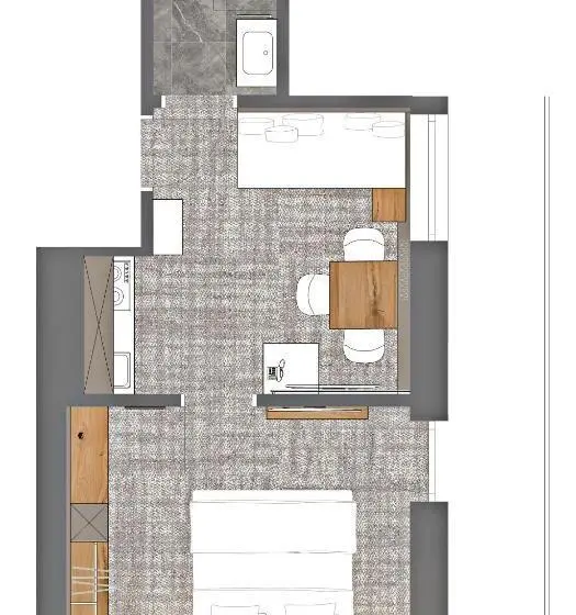 آپارتمان 1 خوابه با بالکن, Alpenresidenz Trisanna