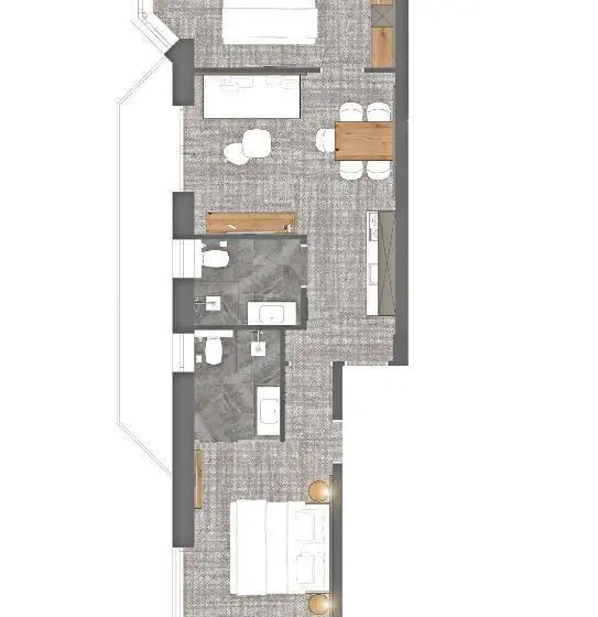 آپارتمان 2 خوابه با بالکن, Alpenresidenz Trisanna