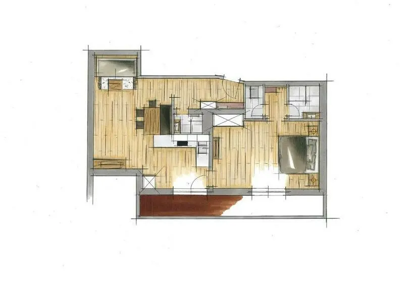 １ベッドルームのスーペリアアパートメント, Living Apart Anita