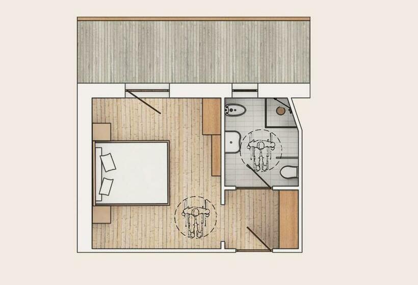 חדר סטנדרט עם מרפסת, Bio Hotel Panorama