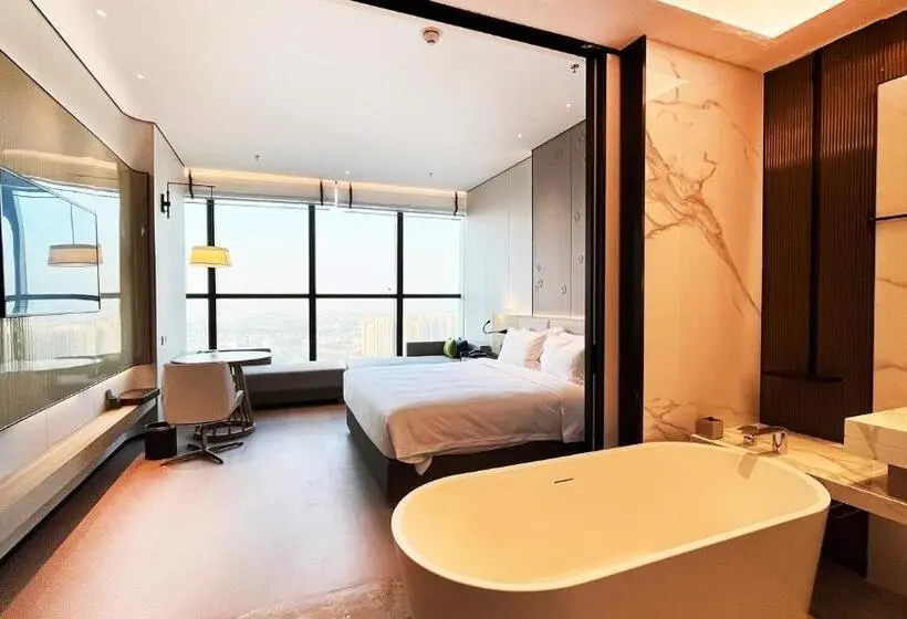اتاق دلوکس با تخت کینگ و چشمانداز شهر, Wyndham Foshan Nanhai
