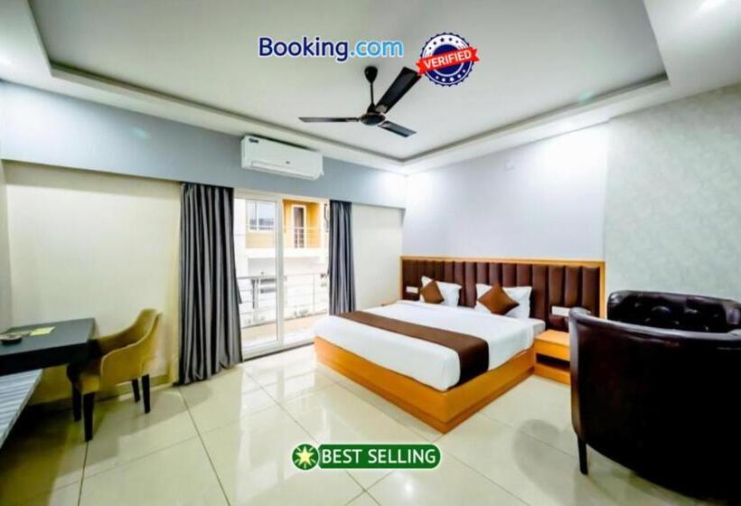 Deluxe-huone, Goroomgo Shree Gajanana Puri Near Sea Beach Prime Location With Spacious Room Lift And Parking F