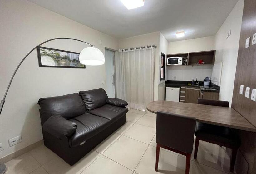 آپارتمان 1 خوابه با بالکن, Flat Condomínio Crystal Place 1407