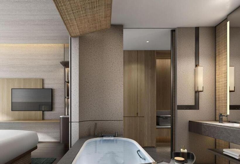 חדר סטנדרט נוף לים עם טרסה, Zhuhai Dong Ao Island Marriott Resort And Spa