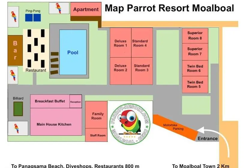 プールビュースタンダードルーム, Parrot Resort Moalboal