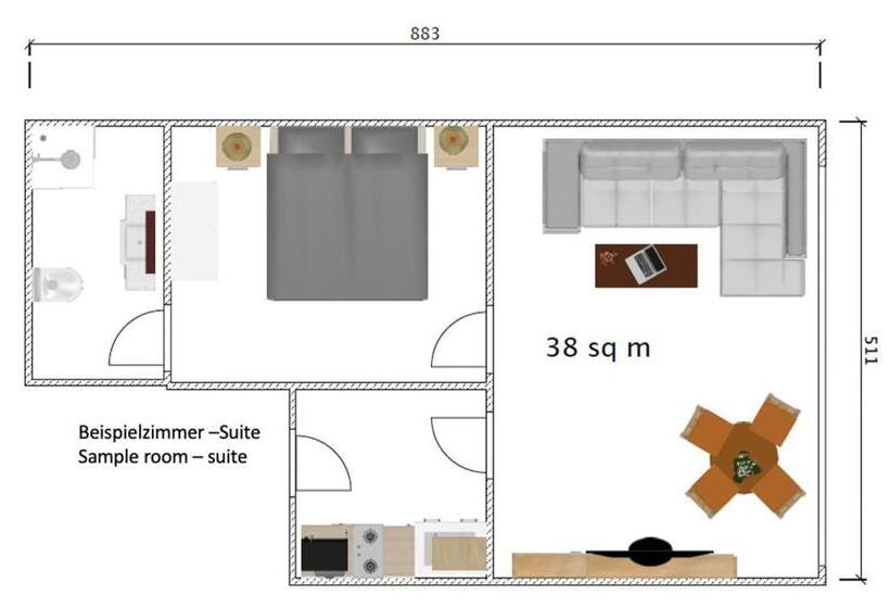 디럭스 스위트 킹 침대, Zur Loreley   Garni