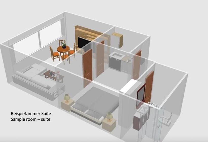 디럭스 스위트 킹 침대, Zur Loreley   Garni