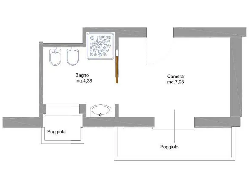 Standard Einzelzimmer mit Balkon, Royal Garnì