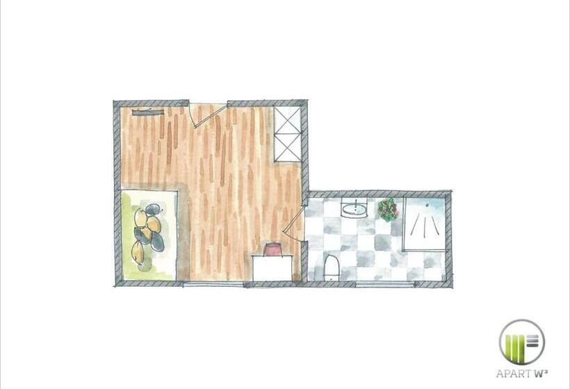 Номер Стандарт Индивидуальный, City Hotel Apartw3   Kostenlos Parken