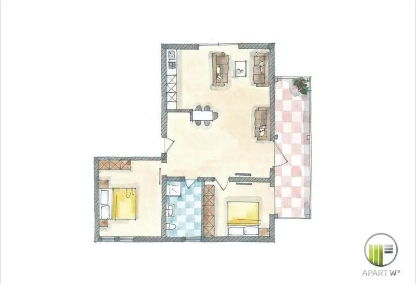 ２ベッドルームアパートメント, City Hotel Apartw3   Kostenlos Parken