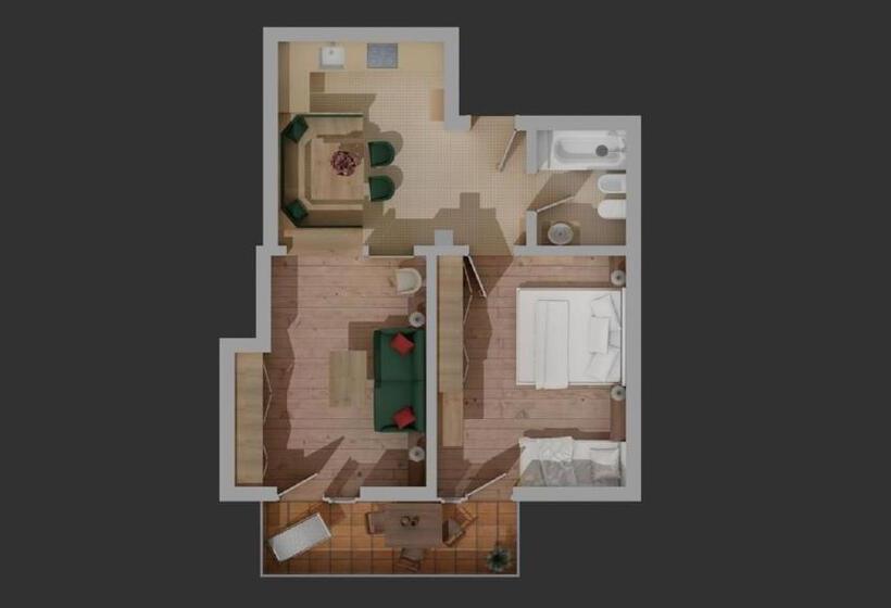 Апартаменты 1 Спальня с Видом, Residence Villa Stella