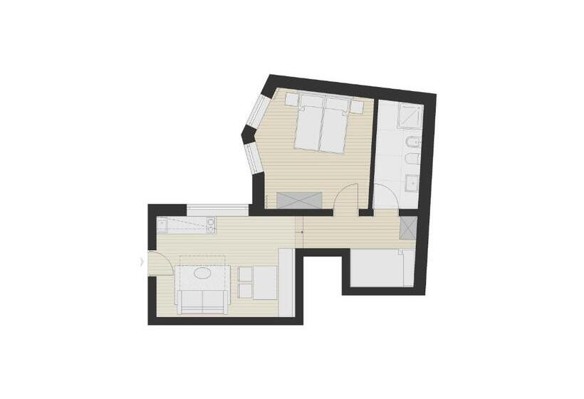 1階の1ベッドルームアパートメント, Eden Apartments