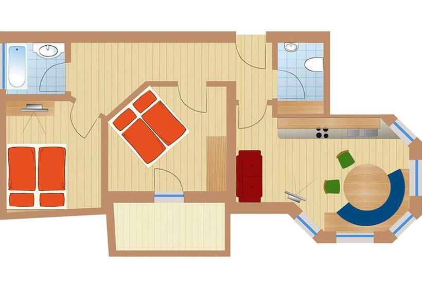 آپارتمان 2 خوابه, Hoferhof Ski In & Ski Out Hotel Schladming  Dachstein