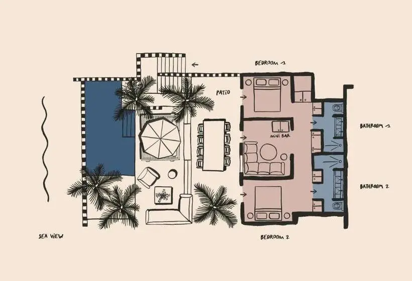 Villa 2 Makuuhuonetta, Luura Paros Cliff