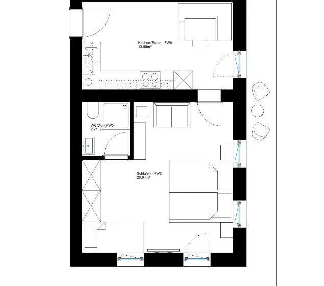 バルコニー付き１ベッドルームアパートメント, Keilhof