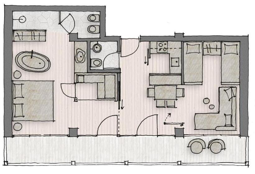 آپارتمان 1 خوابه, Chalet Cogolara