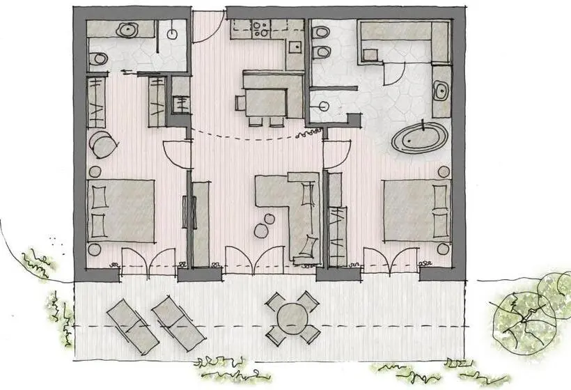 １ベッドルームのスーペリアアパートメント, Chalet Cogolara