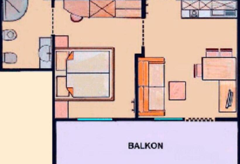 带1个卧室的带阳台的公寓, Residence Remi