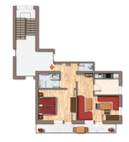 침실 1개 발코니 아파트, Gästehaus Elfriede
