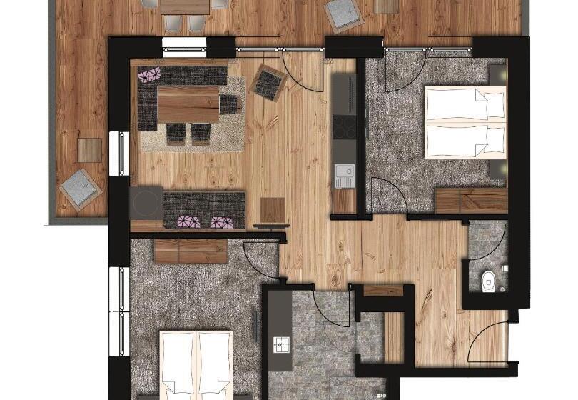 침실 2개 디럭스 아파트, Das Kaltenbach   Apart