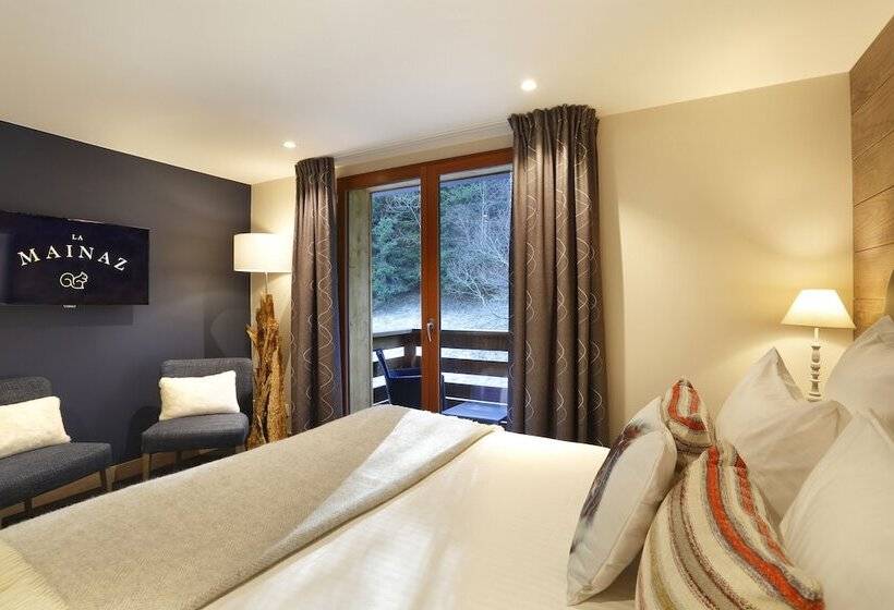 バルコニー付きデラックスルーム, Chalet Hôtel La Mainaz Restaurant & Resort