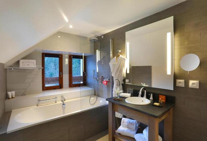 キングサイズベッドのスイートルーム, Chalet Hôtel La Mainaz Restaurant & Resort