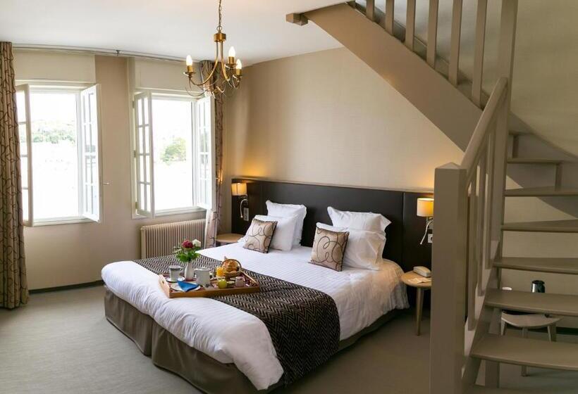 חדר משפחתי נוף לים, Logis Hôtel Restaurant Le Goyen