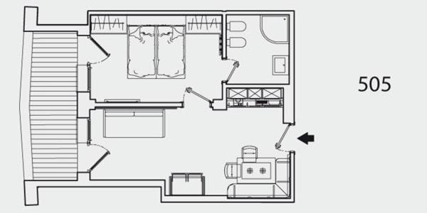 Апартаменты 1 Спальня, Parkhotel Ladinia