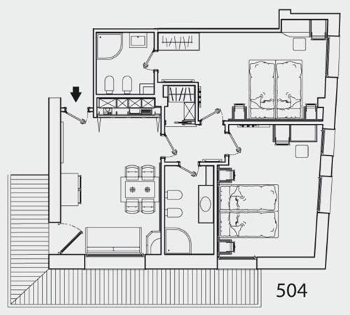 Апартаменты 2 Спальни, Parkhotel Ladinia