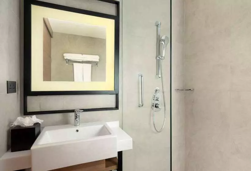 キングサイズベッドのデラックスルーム, Hilton Amsterdam Airport Schiphol