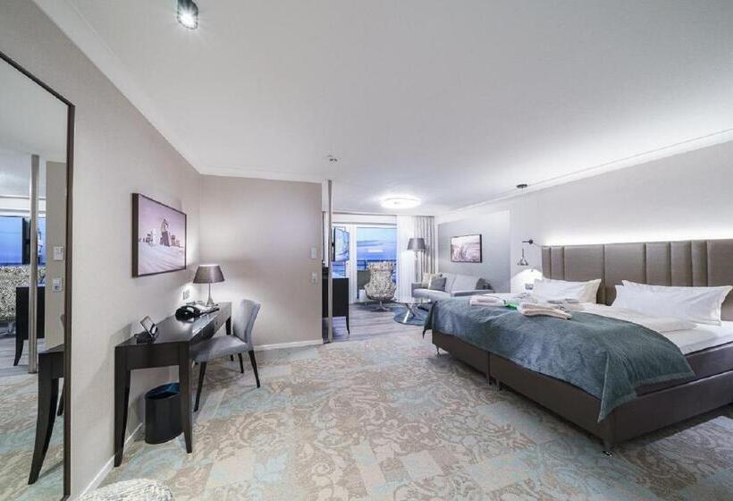 اتاق استاندارد با بالکن و چشم‌انداز دریا, Strandhotel Duhnen