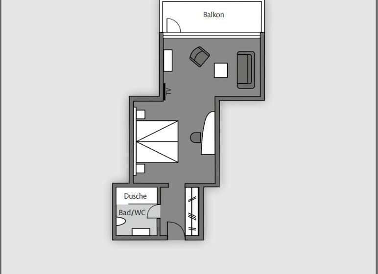 اتاق استاندارد با بالکن و چشم‌انداز دریا, Strandhotel Duhnen