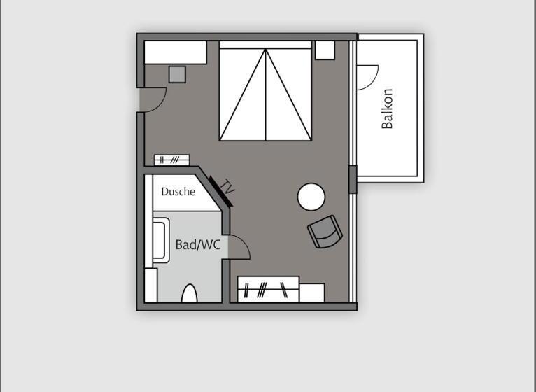 اتاق اساندارد با چشم‌انداز جانبی به دریا, Strandhotel Duhnen