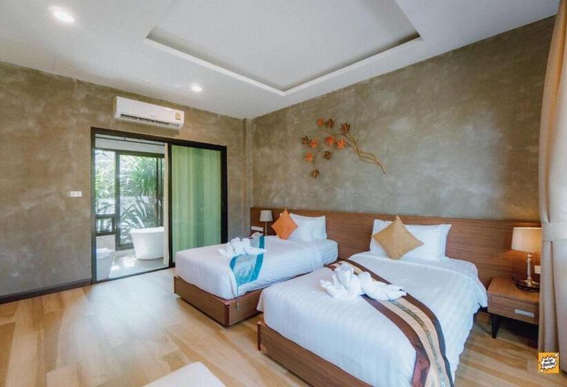 חדר משפחתי נוף לגינה, Blue River Resort