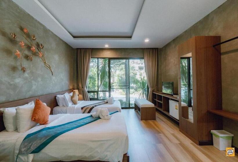 חדר משפחתי נוף לגינה, Blue River Resort