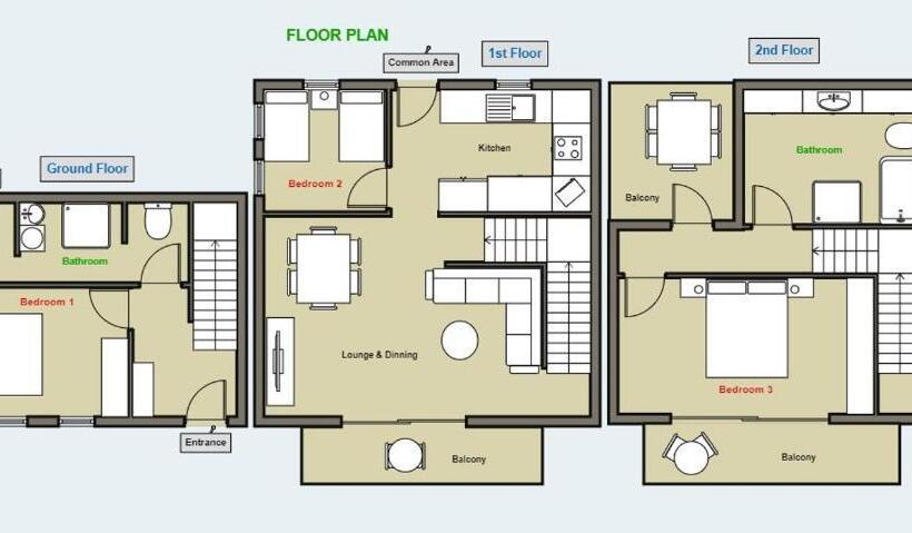 شقة 3 غرف, The Terraces Main Beach