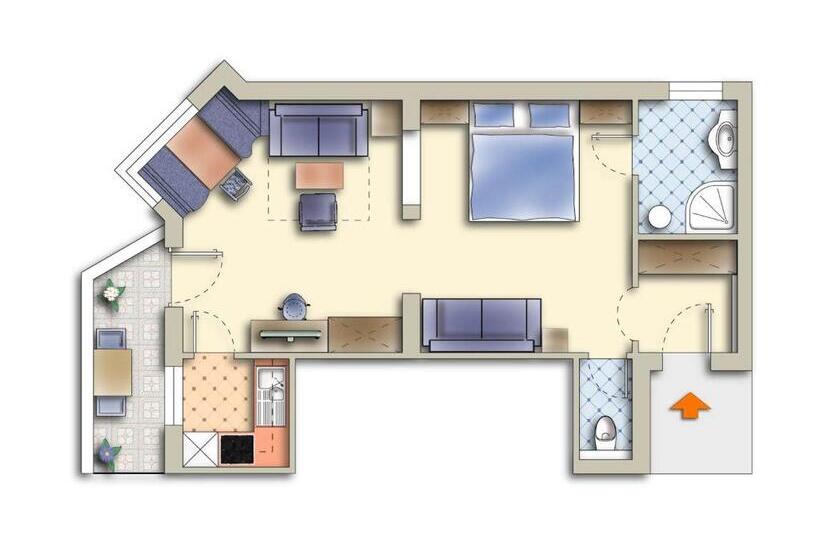 Comfort studio with balcony, Alpenkönig