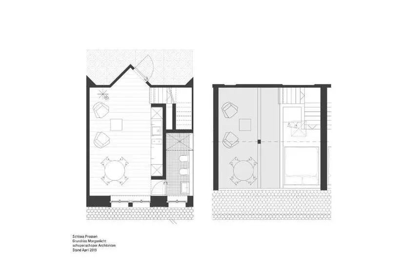 1ベッドルームドゥプレックスアパートメント, Schloss Prossen