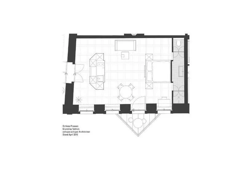 バルコニー付きスタンダードステューディオ, Schloss Prossen