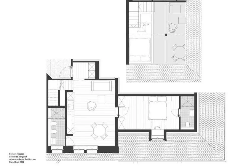 1ベッドルームアパートメント, Schloss Prossen