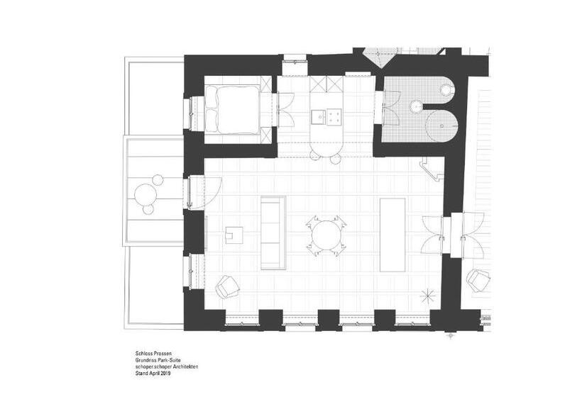 발코니가 있는 스위트, Schloss Prossen