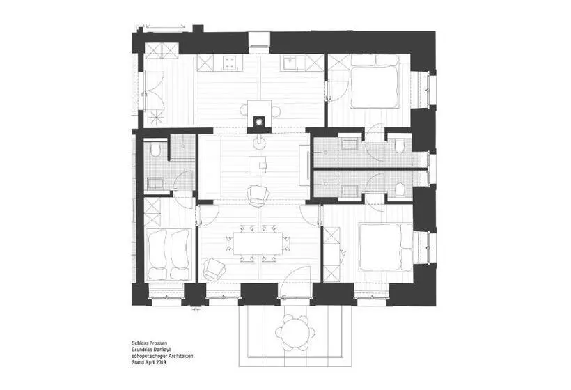3ベッドルームアパートメント, Schloss Prossen
