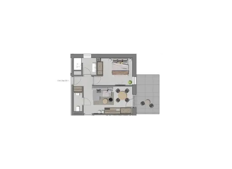 テラス付き１ベッドルームアパートメント, Going Triple A Apartments East