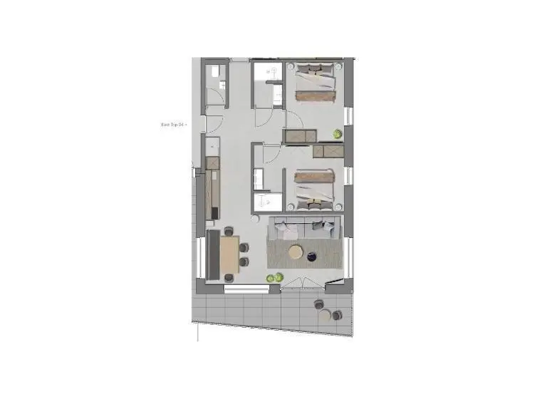 テラスつきの２ベッドルームアパートメント, Going Triple A Apartments East