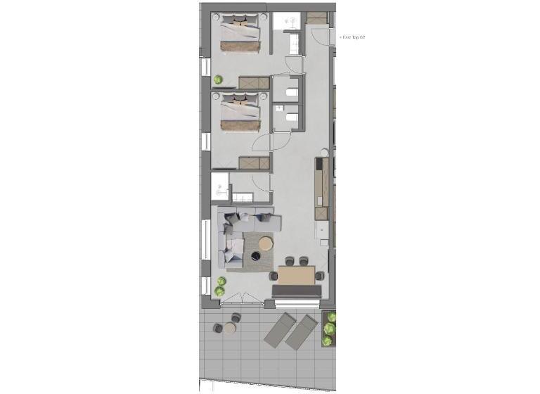 ２ベッドルームアパートメント, Going Triple A Apartments East