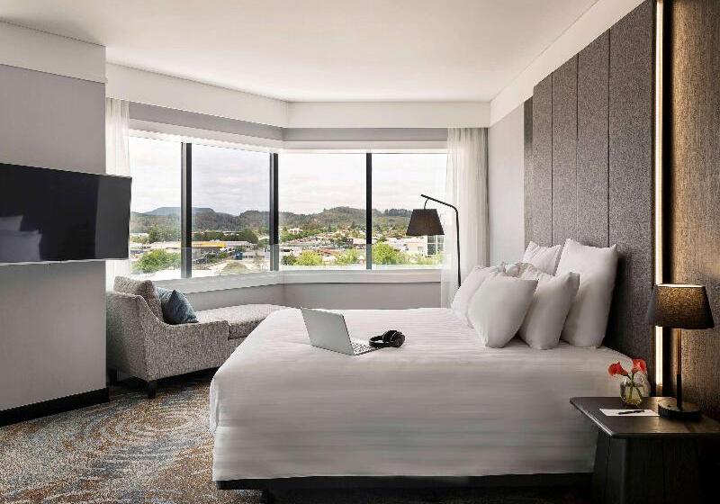 带城市景观和大床的豪华房间, Pullman Rotorua