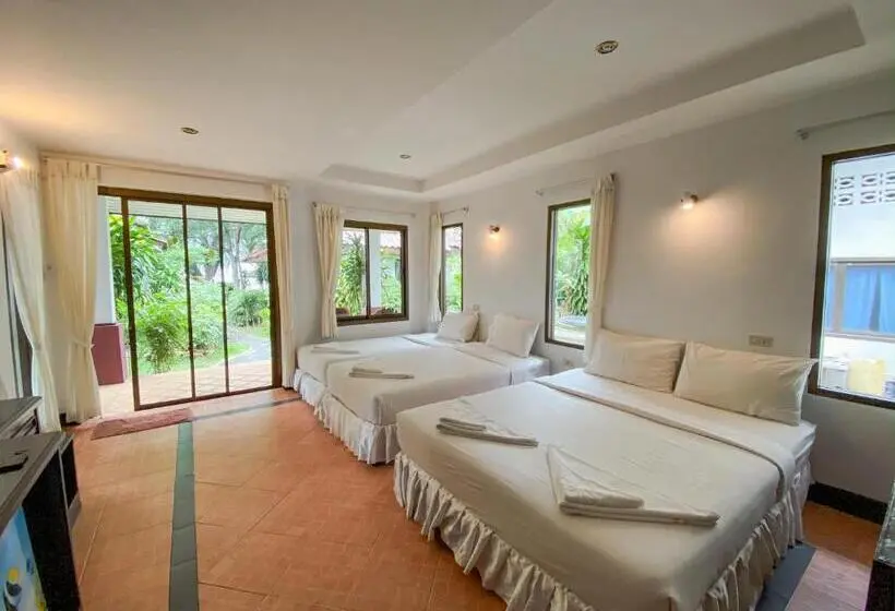 バルコニー付スタンダード4ベッドルーム, Samui Honey Backpacker Bungalow