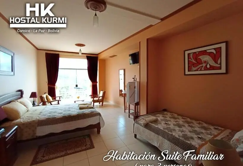 اتاق استاندارد سه تخته با بالکن, Hostal Kurmi   Coroico