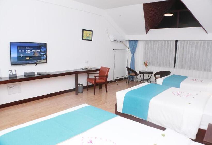 바다 전망 디럭스 3인룸, Sealong Bay Zhongqi Conifer Hotel 海龙湾中启康年酒店